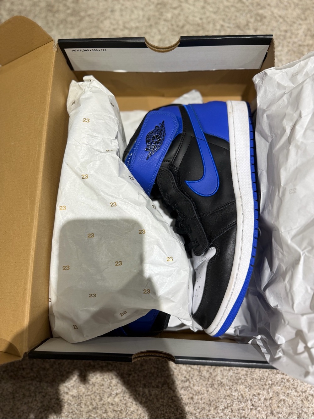 Jordan Air High-Top Sneaker - Black & Royal Blue